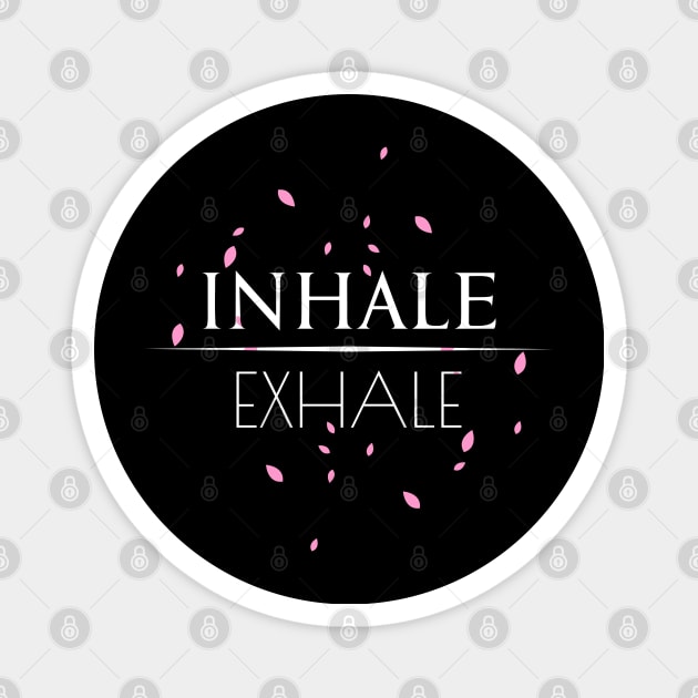 Inhale Exhale breathing Yoga Design Magnet by FOGSJ